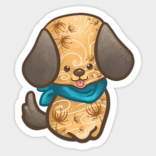 Dog with Dandelion Pattern Sticker